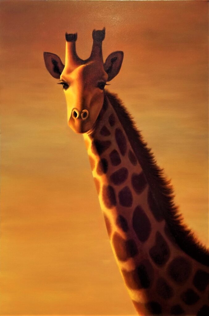 Giraffe, Oil on canvas